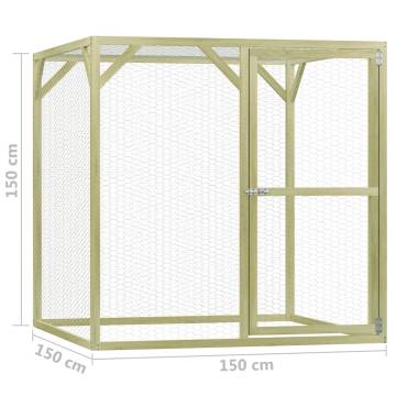 Durable Chicken Cage 1.5x1.5m - Impregnated Pinewood