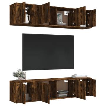 6 Piece Smoked Oak TV Cabinet Set | Stylish & Practical