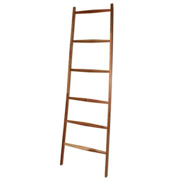 Bathroom Solutions Ladder Towel Rack - 6 Bars Natural Wood