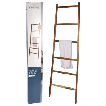 Bathroom Solutions Ladder Towel Rack - 6 Bars Natural Wood