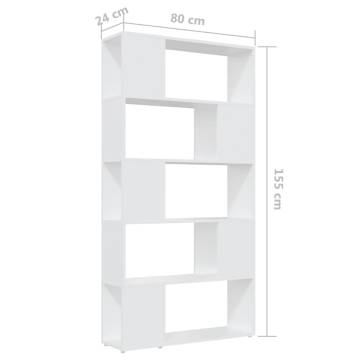 Book Cabinet Room Divider White - 80x24x155 cm | HipoMarket