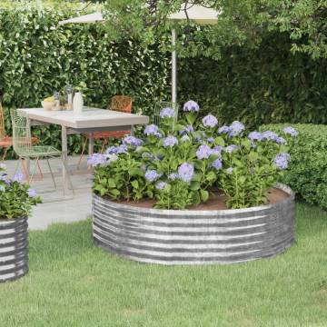 Garden Raised Bed Powder-coated Steel 140x140 cm - Silver