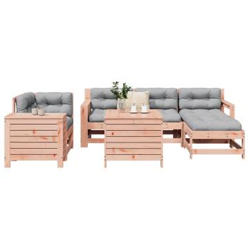 7 Piece Garden Sofa Set - Solid Wood Douglas Fir