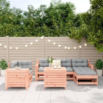 7 Piece Garden Sofa Set - Solid Wood Douglas Fir