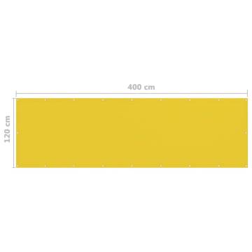 Yellow Balcony Screen 120x400 cm - Privacy & Shade | HipoMarket