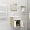 Stylish Bathroom Furniture Set - White & Sonoma Oak