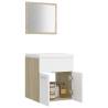 Stylish Bathroom Furniture Set - White & Sonoma Oak