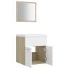 Stylish Bathroom Furniture Set - White & Sonoma Oak