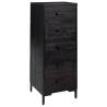 Chest of Drawers Black 42x35x110 cm | Solid Pinewood Storage