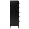 Chest of Drawers Black 42x35x110 cm | Solid Pinewood Storage