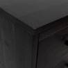 Chest of Drawers Black 42x35x110 cm | Solid Pinewood Storage