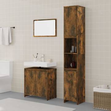 Stylish 3 Piece Bathroom Furniture Set - Smoked Oak