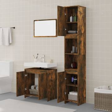 Stylish 3 Piece Bathroom Furniture Set - Smoked Oak