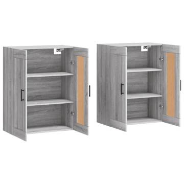 Elegant Grey Sonoma Wall Mounted Cabinets - 2 pcs