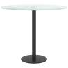 Table Top White Ø50x0.8 cm Tempered Glass with Marble Design