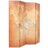 Folding Room Divider 160x170 cm - World Map Yellow