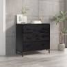 Chest of Drawers Black 75x35x70 cm Solid Pinewood Colour black Quantity in Package 1 