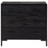 Stylish Black Chest of Drawers - Solid Pinewood | HipoMarket