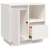 Elegant White Pine Bedside Cabinet - 50x34x50 cm