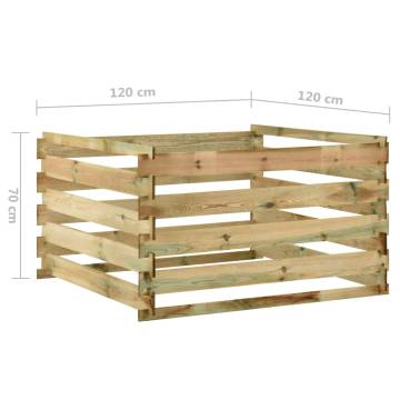 Slatted Garden Composter - 120x120x70 cm Impregnated Pinewood