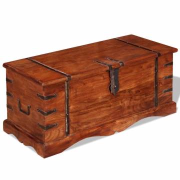 Solid Wood Storage Chest - Unique Honey Finish Storage Box