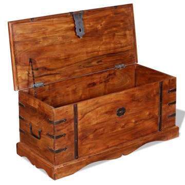 Solid Wood Storage Chest - Unique Honey Finish Storage Box