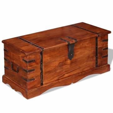 Solid Wood Storage Chest - Unique Honey Finish Storage Box