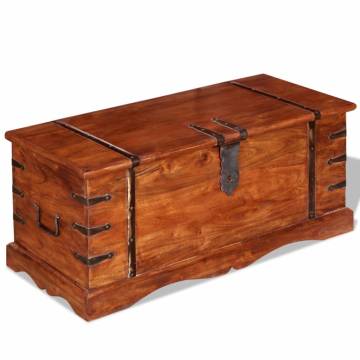 Solid Wood Storage Chest - Unique Honey Finish Storage Box