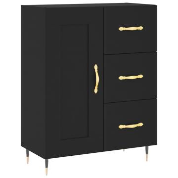 Highboard Black 69.5x34x180 cm - Stylish Engineered Wood Storage