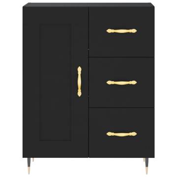 Highboard Black 69.5x34x180 cm - Stylish Engineered Wood Storage