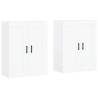 Elegant Wall Mounted Cabinets - 2 pcs White Engineered Wood