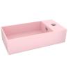 Matt Pink Bathroom Sink with Overflow - Stylish Ceramic Design