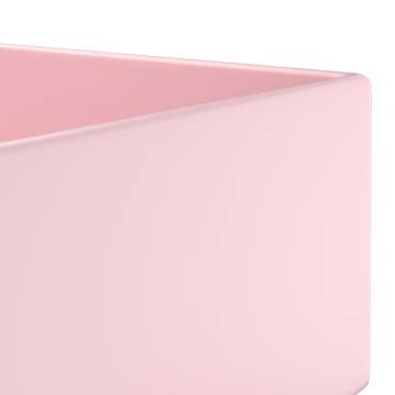 Matt Pink Bathroom Sink with Overflow - Stylish Ceramic Design