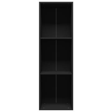 Book Cabinet & TV Cabinet in Black - 36x30x114 cm