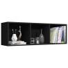 Book Cabinet & TV Cabinet in Black - 36x30x114 cm