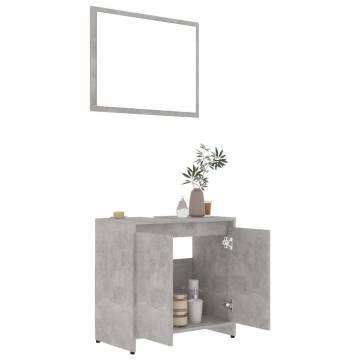 Stylish 3 Piece Bathroom Furniture Set - Concrete Grey