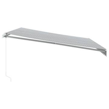 Manual Retractable Awning with LED - 450x350 cm Anthracite & White