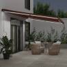 Manual Retractable Awning with LEDs - Brown 500x300 cm