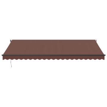 Manual Retractable Awning with LEDs - Brown 500x300 cm