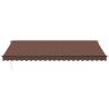 Manual Retractable Awning with LEDs - Brown 500x300 cm