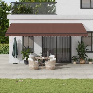 Retractable Awning with LEDs - Brown 600x300 cm | HipoMarket