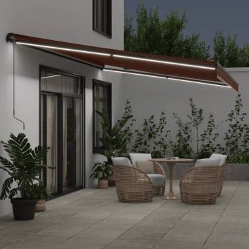 Retractable Awning with LEDs - Brown 600x300 cm | HipoMarket