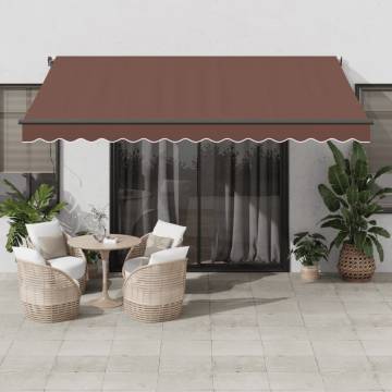 Automatic Retractable Awning Brown 400x350 cm - Hipo Market