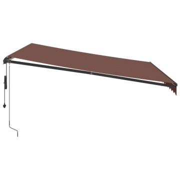 Automatic Retractable Awning Brown 400x350 cm - Hipo Market