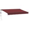 Automatic Retractable Awning with LEDs - Burgundy 350x250 cm