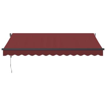 Automatic Retractable Awning with LEDs - Burgundy 350x250 cm