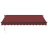 Automatic Retractable Awning with LEDs - Burgundy 350x250 cm