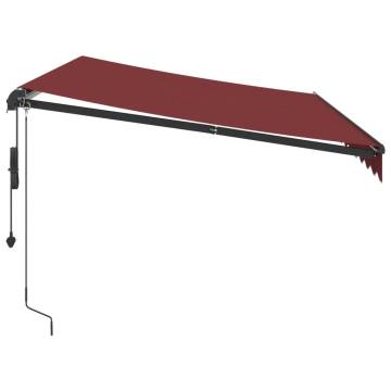 Automatic Retractable Awning with LEDs - Burgundy 350x250 cm