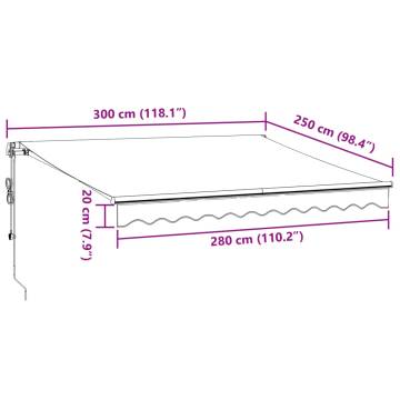 Automatic Retractable Awning Brown 300x250 cm for Your Patio