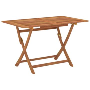 Folding Garden Table - Solid Eucalyptus Wood 120x70 cm